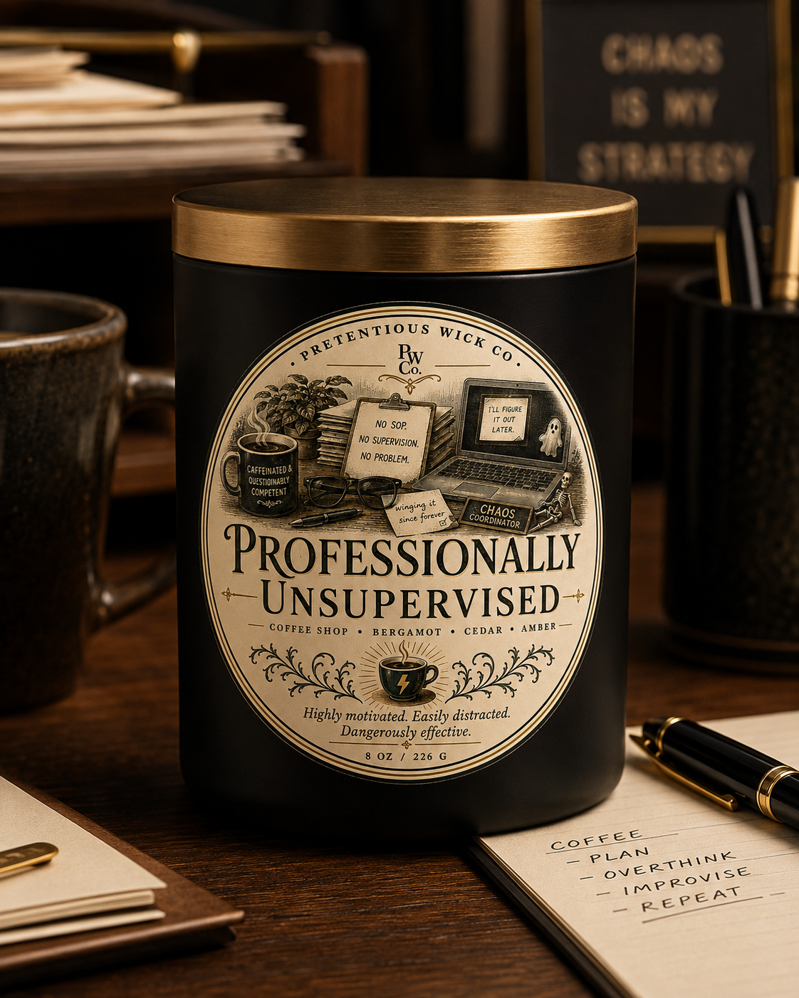 Professionally Unsupervised candle by Pretentious Wick Co.